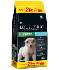 Equilibrio DOG PUPPY MEDIUM 12 kg+2 KG FREE