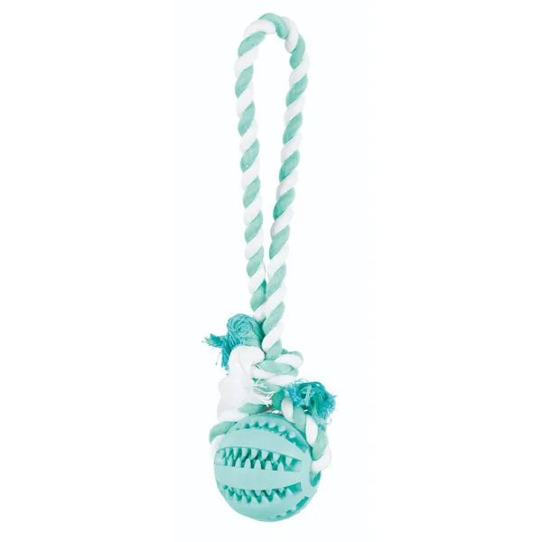 TRIXIE Denta Fun Rope ring w.balls,mint,20cm/5c