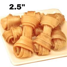 Rawhide roll beige 2.5 Inches 5pcs/bag