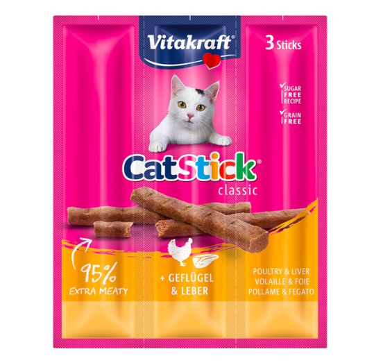 VITACRAFT CAT STCK MINI POULTRY & LIVER X 3STICKS