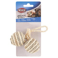 TRIXIE 2 Balls on a rope,sisal,4.5cm