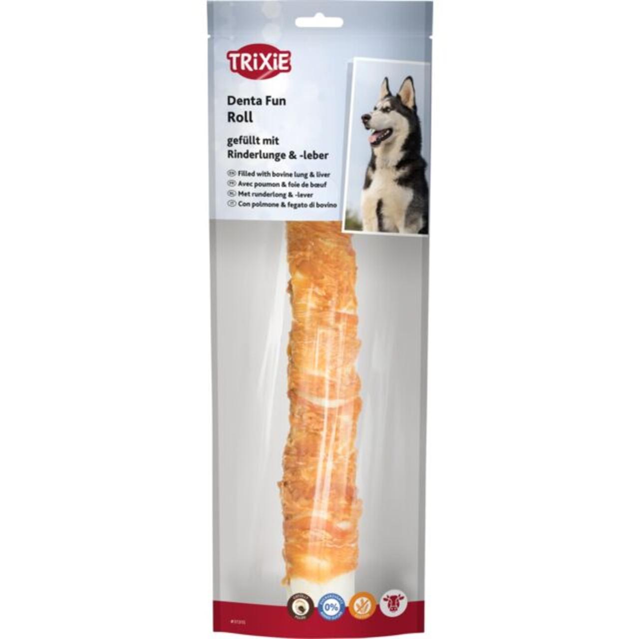 TRIXIE Denta Fun Roll filled w.Bovine lung &Liv