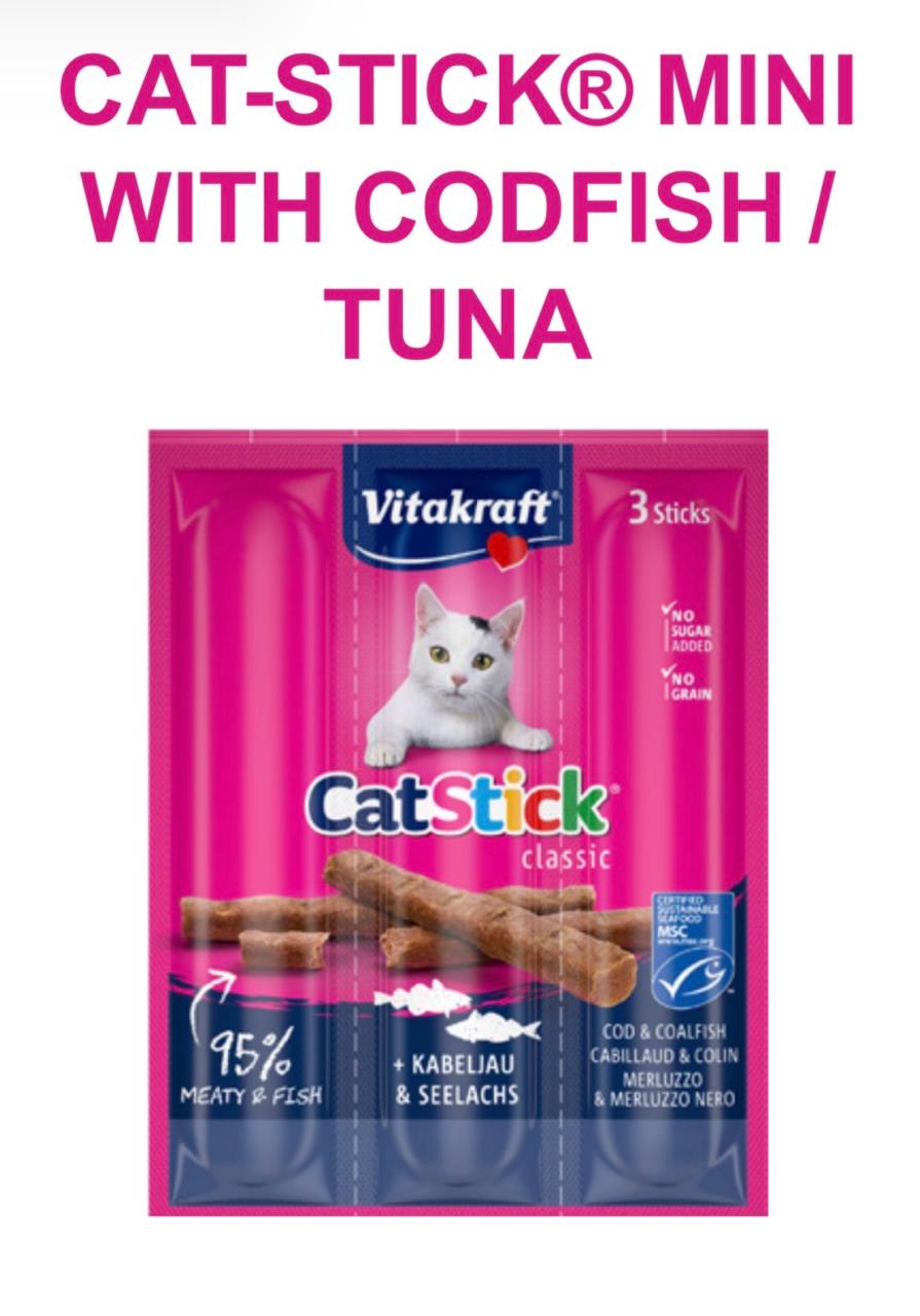 VITACRAFT CAT STICK MINI COD & TUNA X 3STICKS